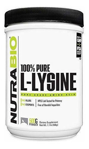 lisina en polvo NutraBio 17.64 oz aminoácido