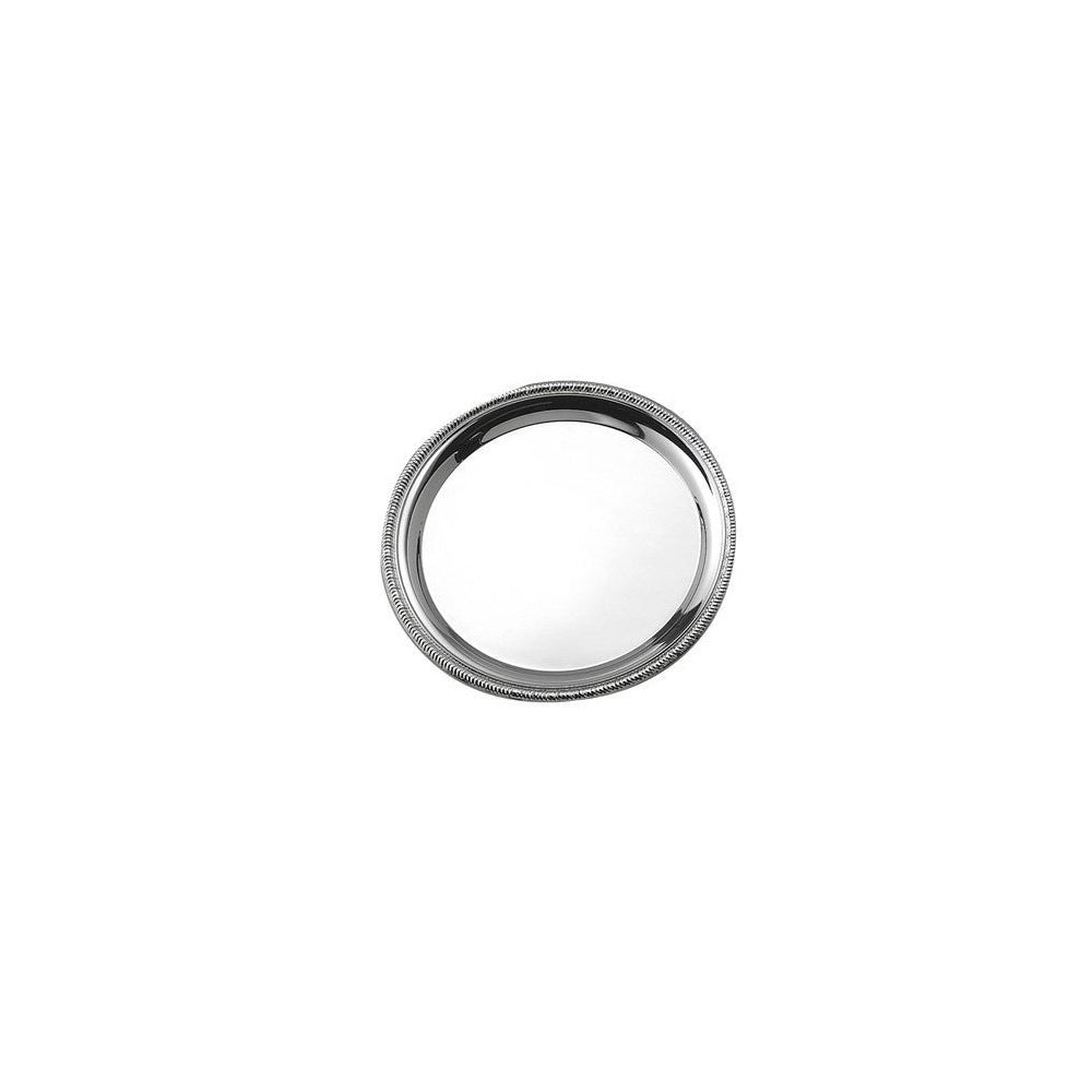 Bandeja redonda de color plateado