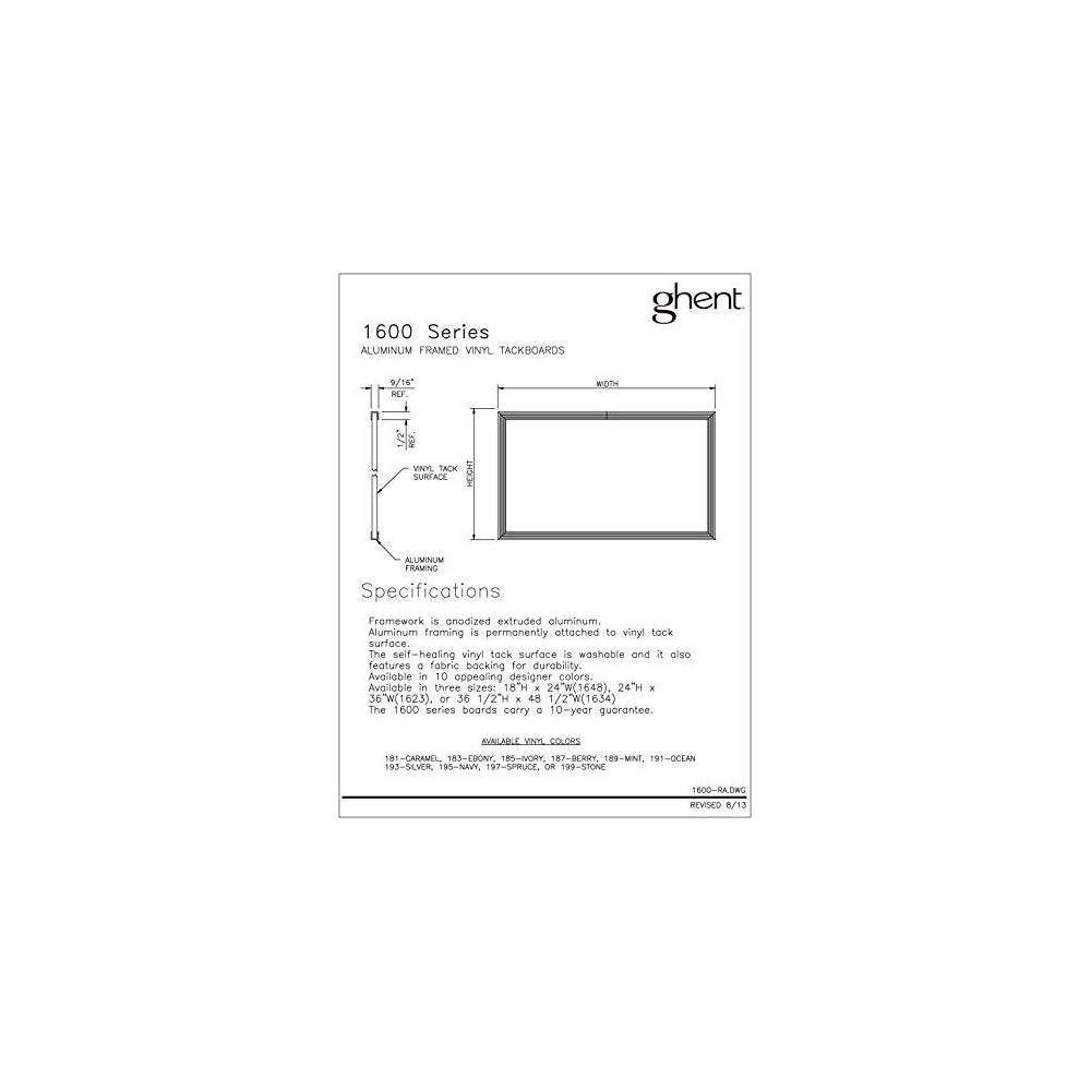 tablero de anuncios en fibra Vinilo laminado de - 18 x 24