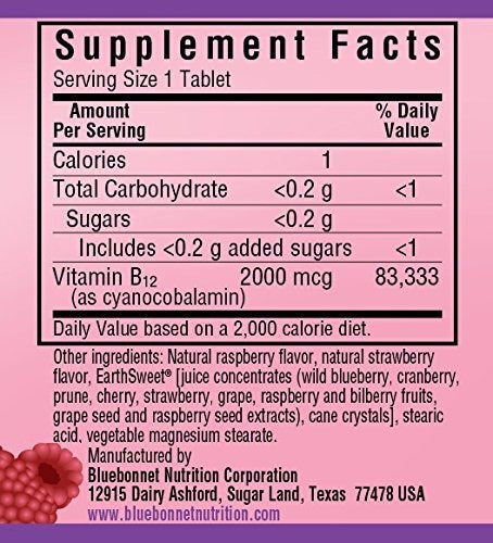 Bluebonnet Nutrition Vitamina B-12 2000 mcg, 90 Comprimidos