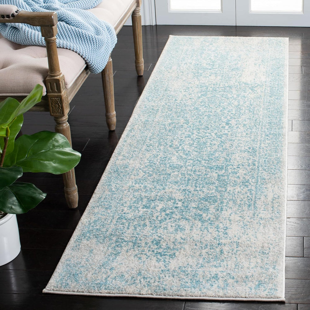 Alfombra Runner Oriental Desgastada para Salón y Entradas EVK256J