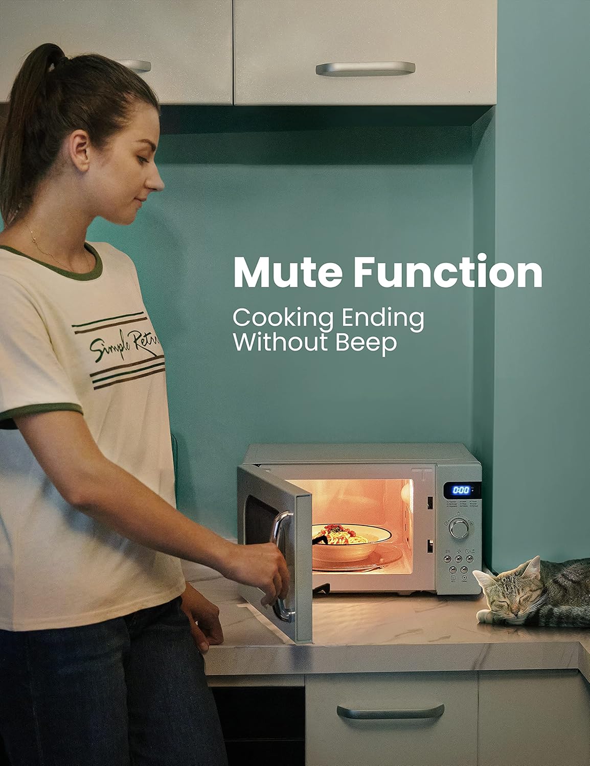 Microondas Compacto COMFEE' 0.7 Cu Ft, 700W, AM720C2RA-G