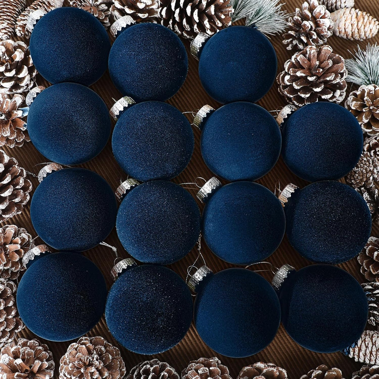 Adorno Decorativo de Bolas de Navidad Flocked 15 Pcs Liliful