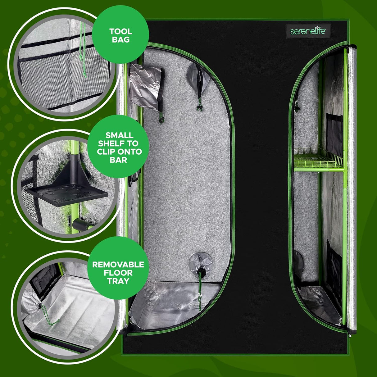 Tienda de campaña de cultivo hidropónico ligera SereneLife