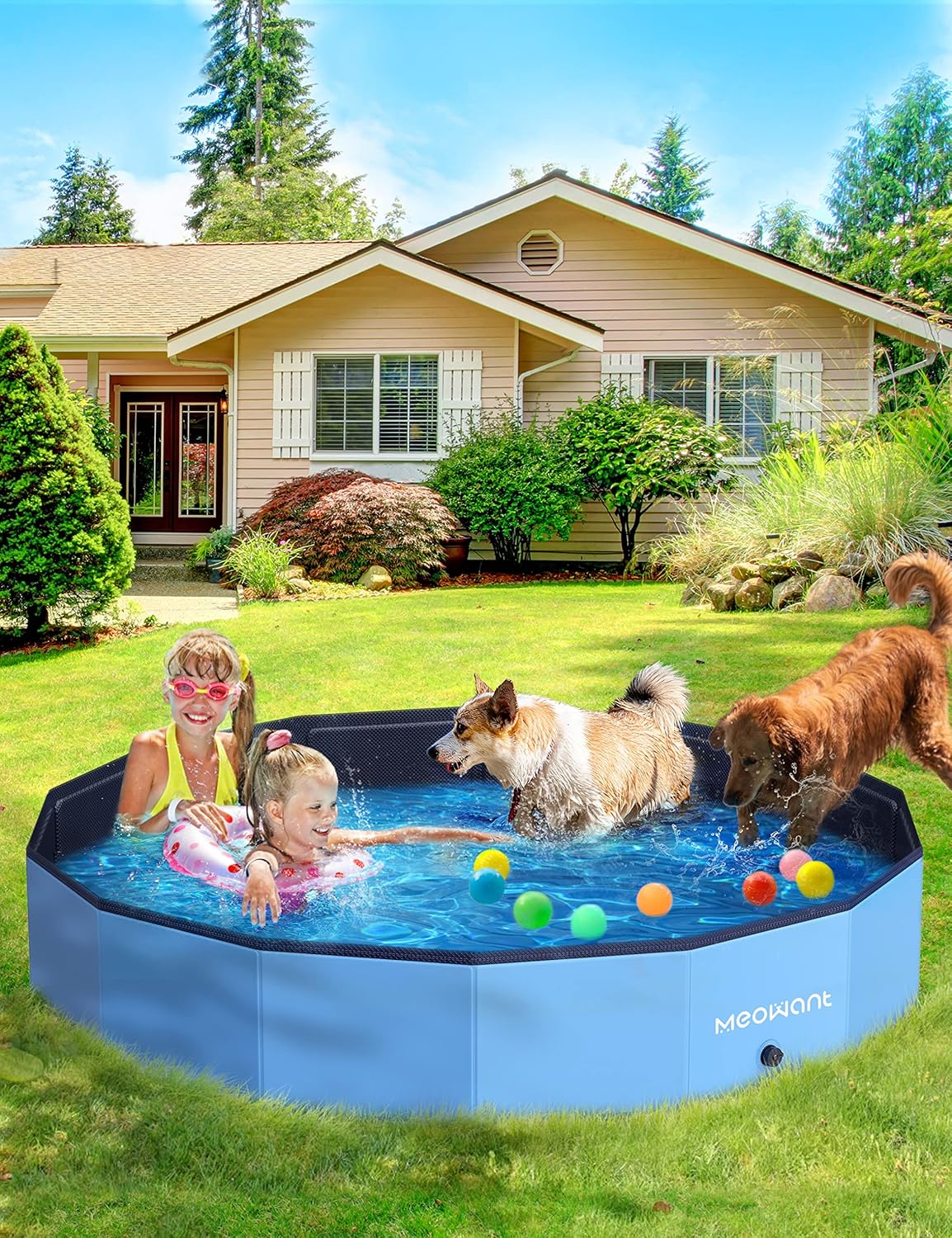 Piscina Plegable para Perros Meowant XXL 71'' x 12'' Portátil