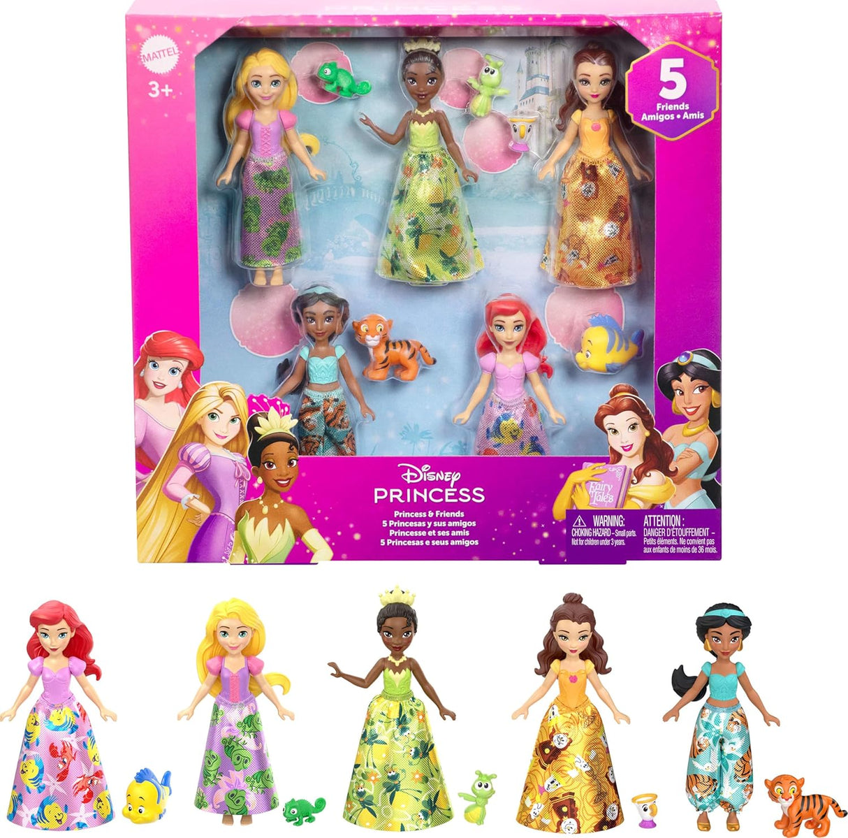 Set de Muñecas Disney Princesas y amigas Mattel 10 piezas referencia