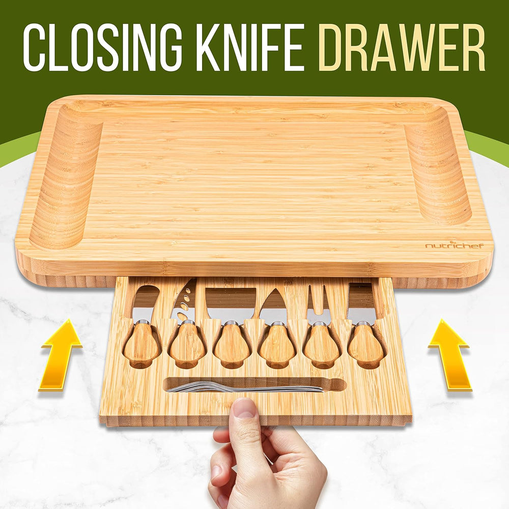 Bandeja de queso de bambú minimalista NutriChef PKCZBD93