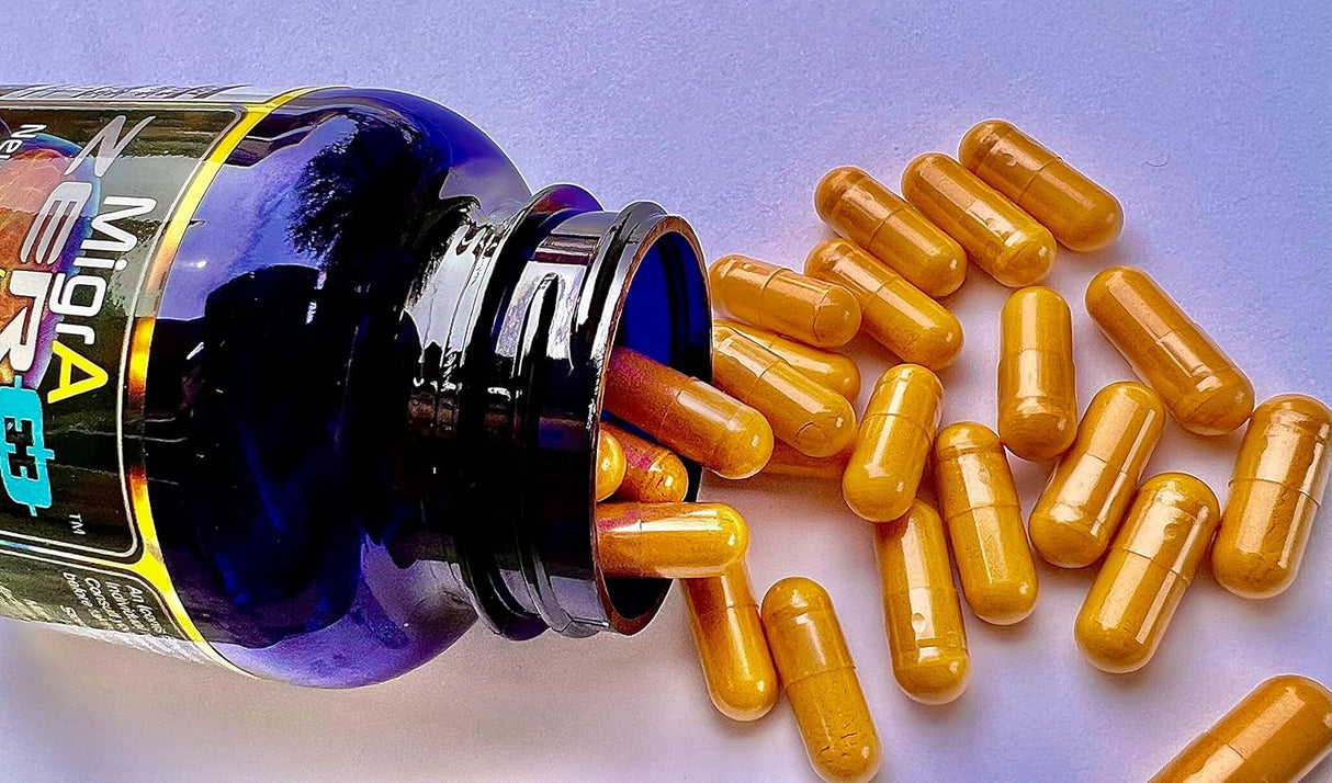 Migraine Relief, MigrA Zero, 4 Ingredientes, 120 Cápsulas