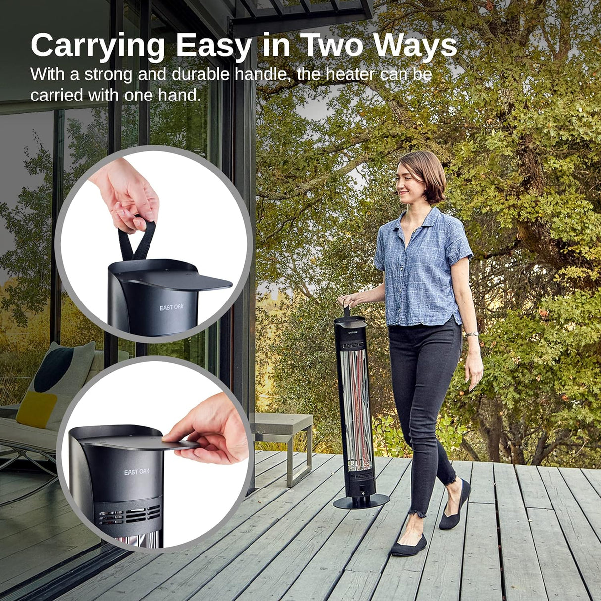 Calentador de patio al aire libre eléctrico portátil