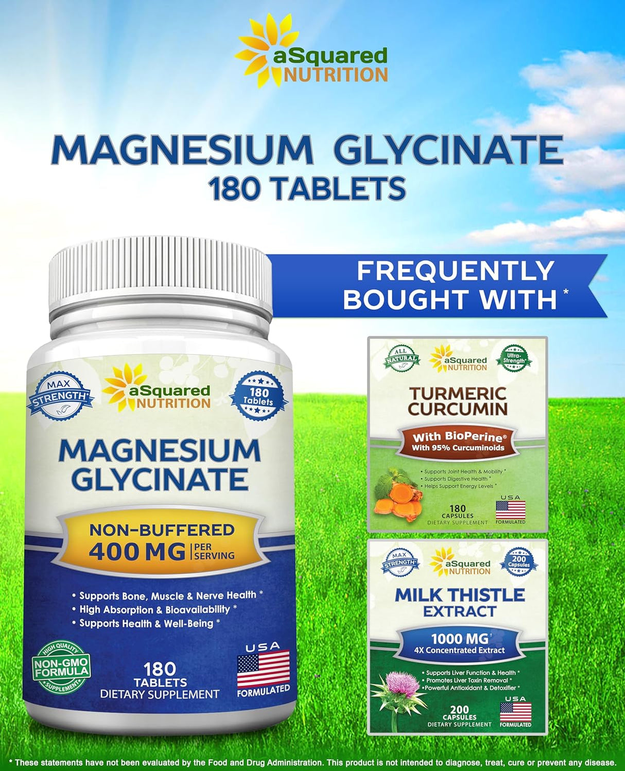 Suplemento Nutrition Glicinato de magnesio 400 mg – 180 tab
