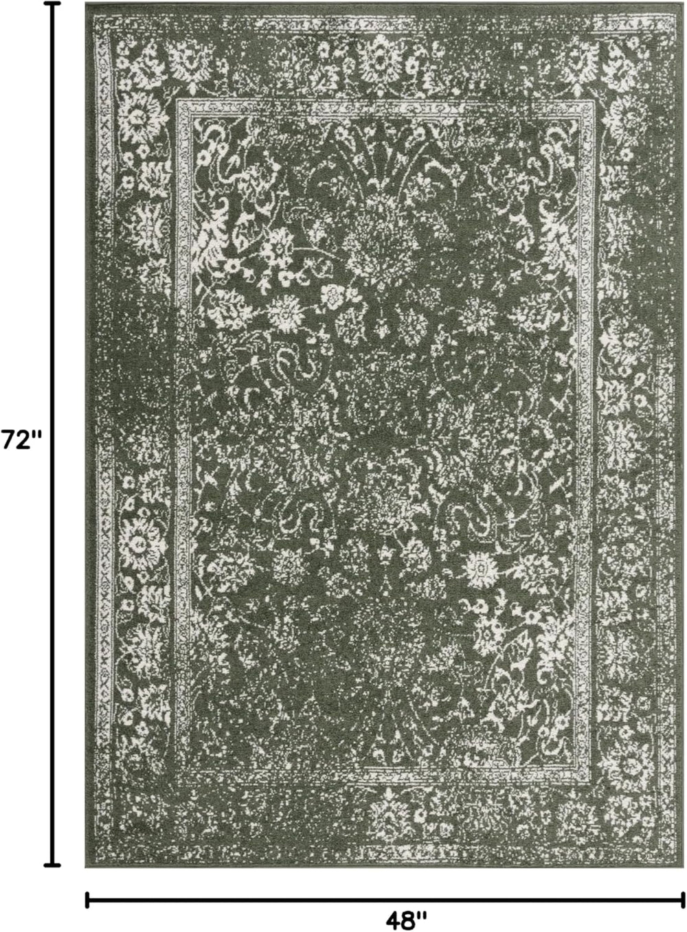 Alfombra de Área Oriental Desgastada, Fácil Cuidado, ADR109Y-4