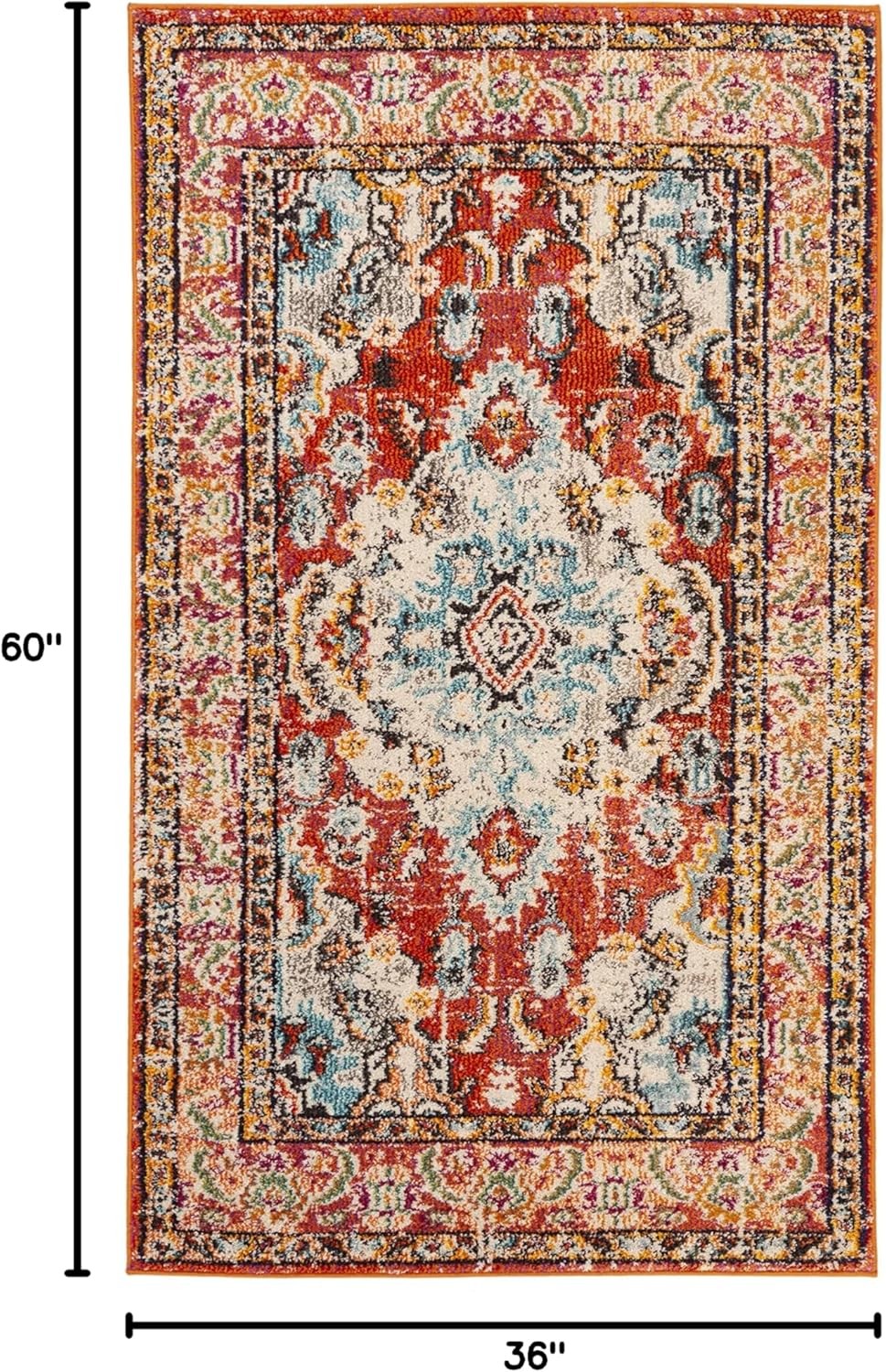 Alfombra Acento Diseño Medallón Distressed, MNC243H