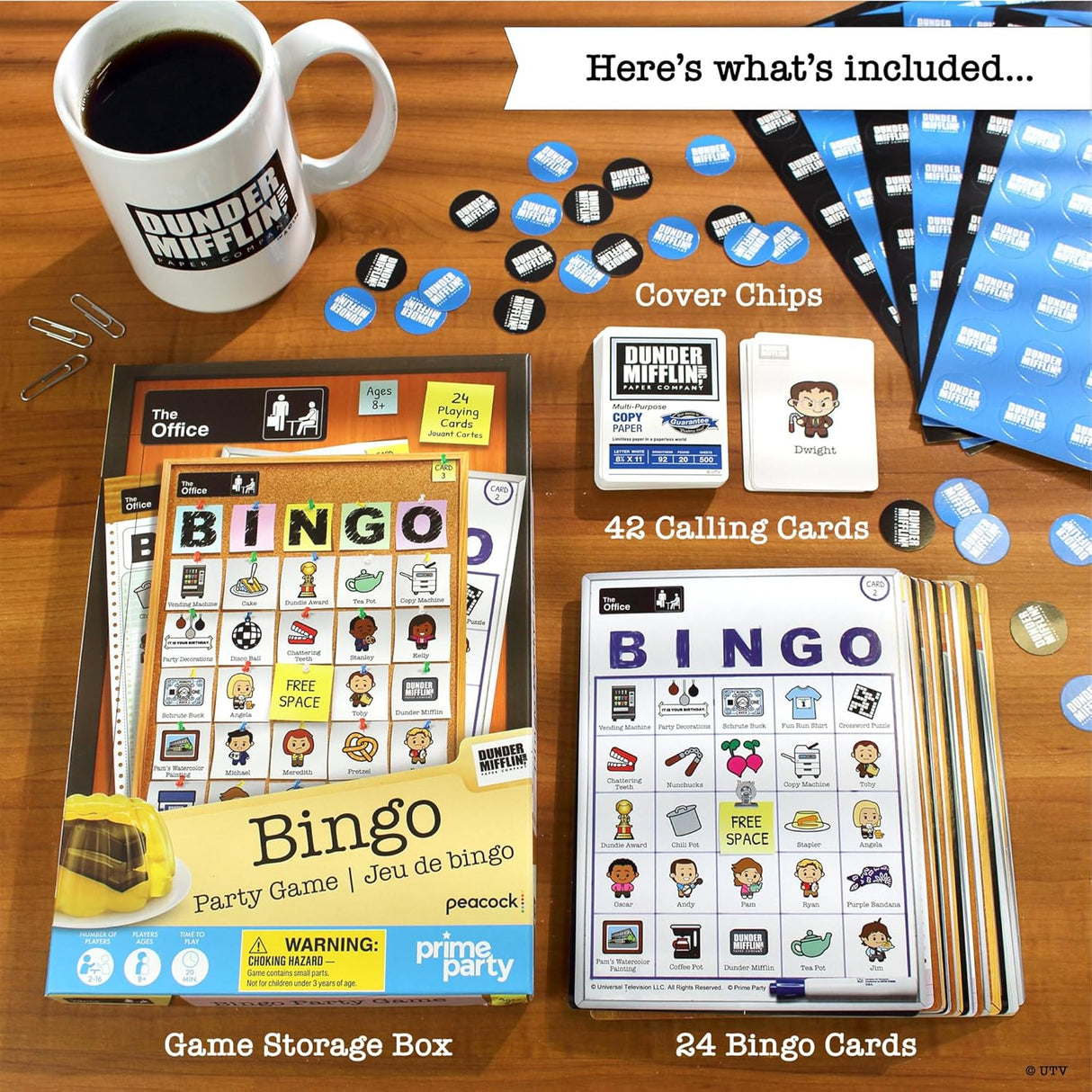Juego de Bingo de The Office para 24 Jugadores - Fiesta y Cumpleaños