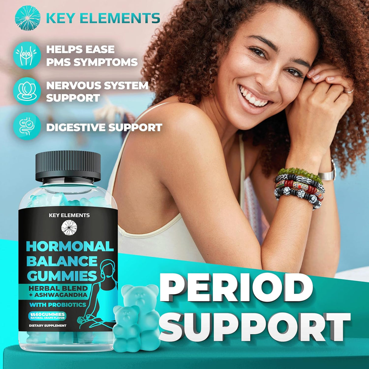 Gummies PMS Suplemento Hormonal para Mujeres - Balance y Alivio