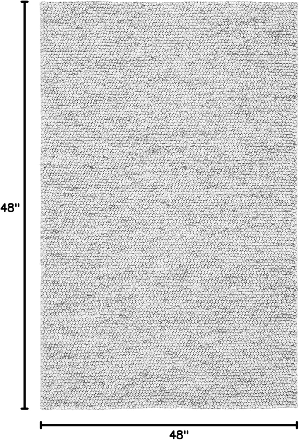 Alfombra de Área Cuadrada, Lana Texturada, Modelo NAT620G-4SQ