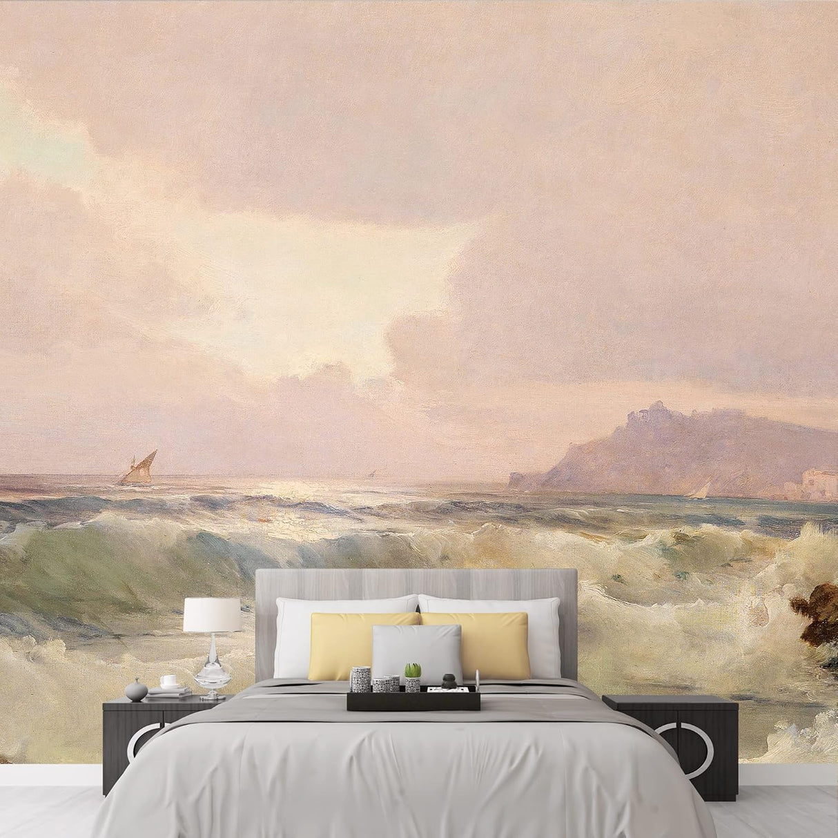 Adhesivo removible de pared/mural de pared pastel, amanecer