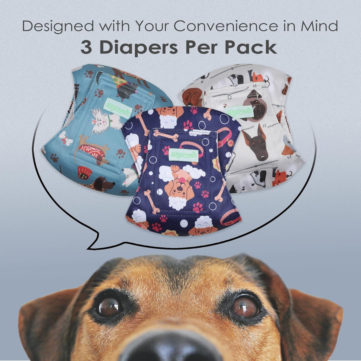 wegreeco Pañales lavables para vientre para perros paquete