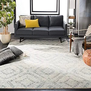 Alfombra Moderna de Diamantes Distress, Ideal para Áreas de Tráfico (ADR131T)