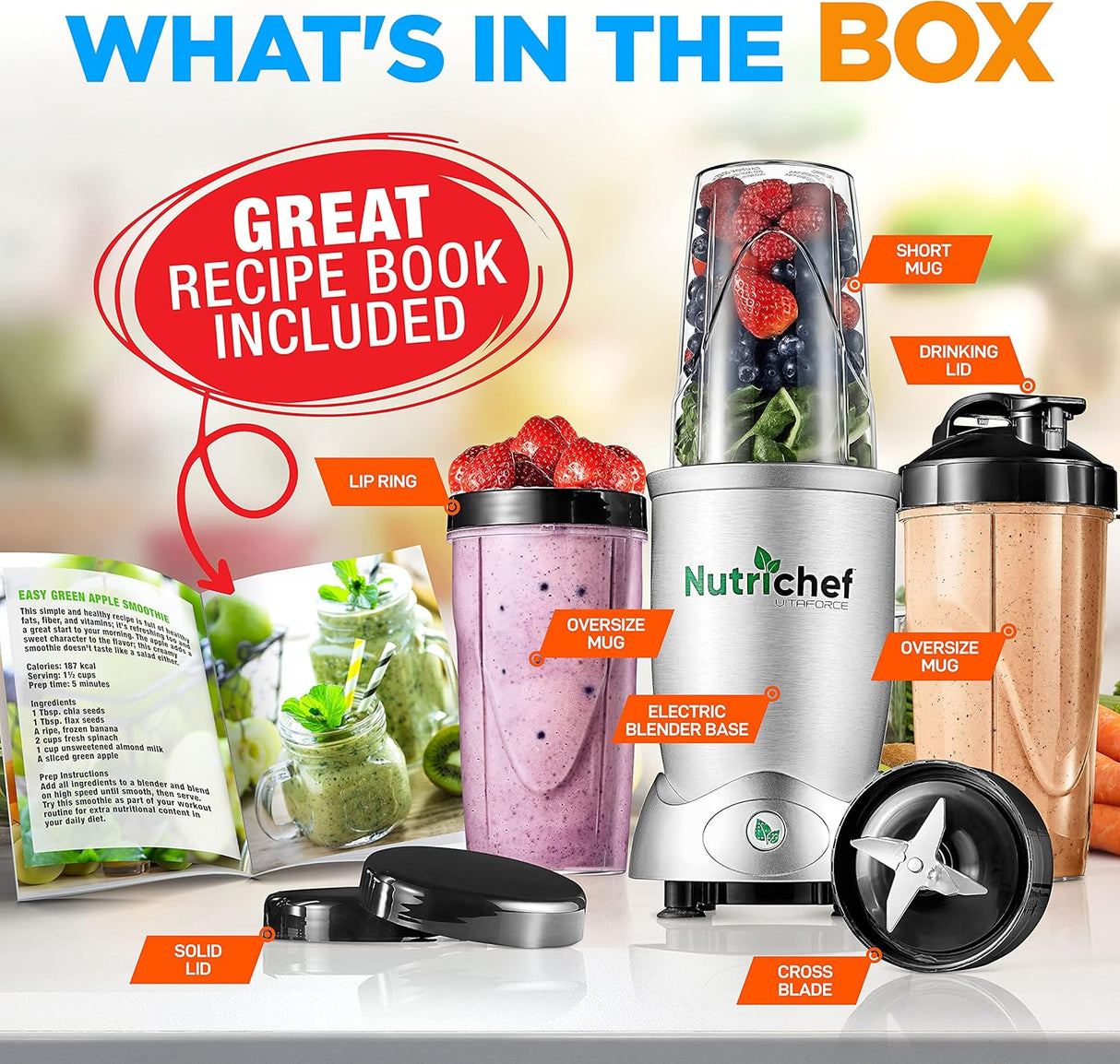 Licuadora eléctrica personal NutriChef NCBL12