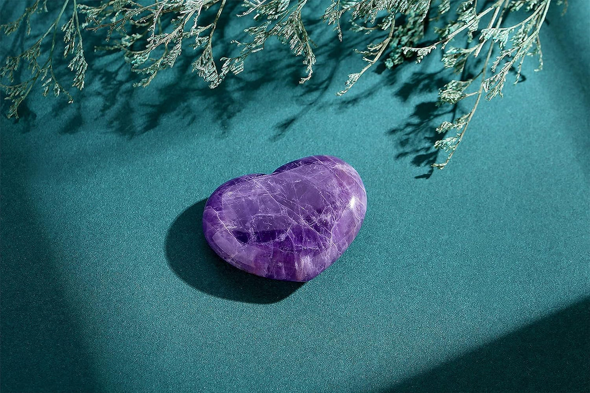 Corazón de cristal de 1.7 in, cristales curativos grandes