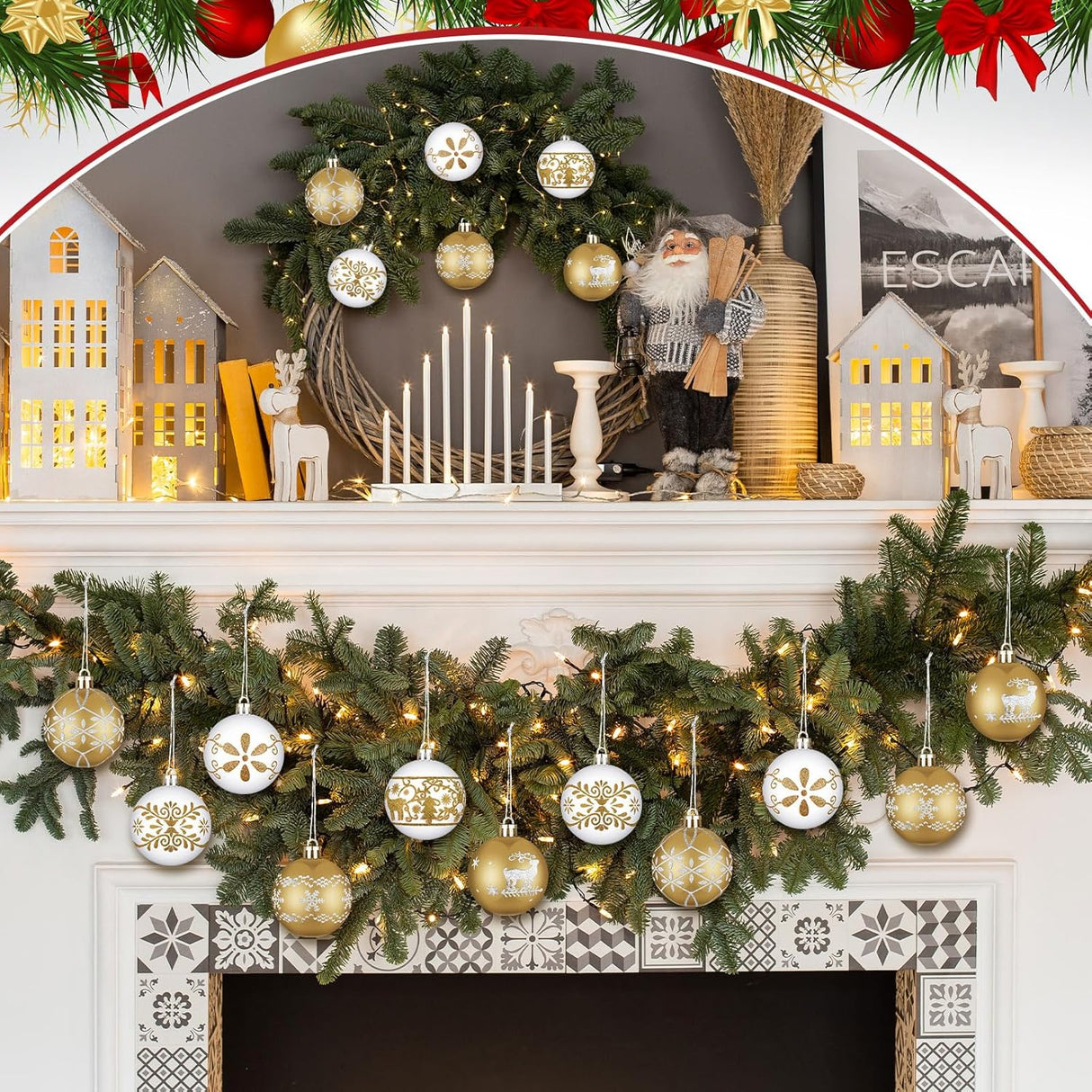 Decoración Clásica Adornos de 36 Bolas de Navidad