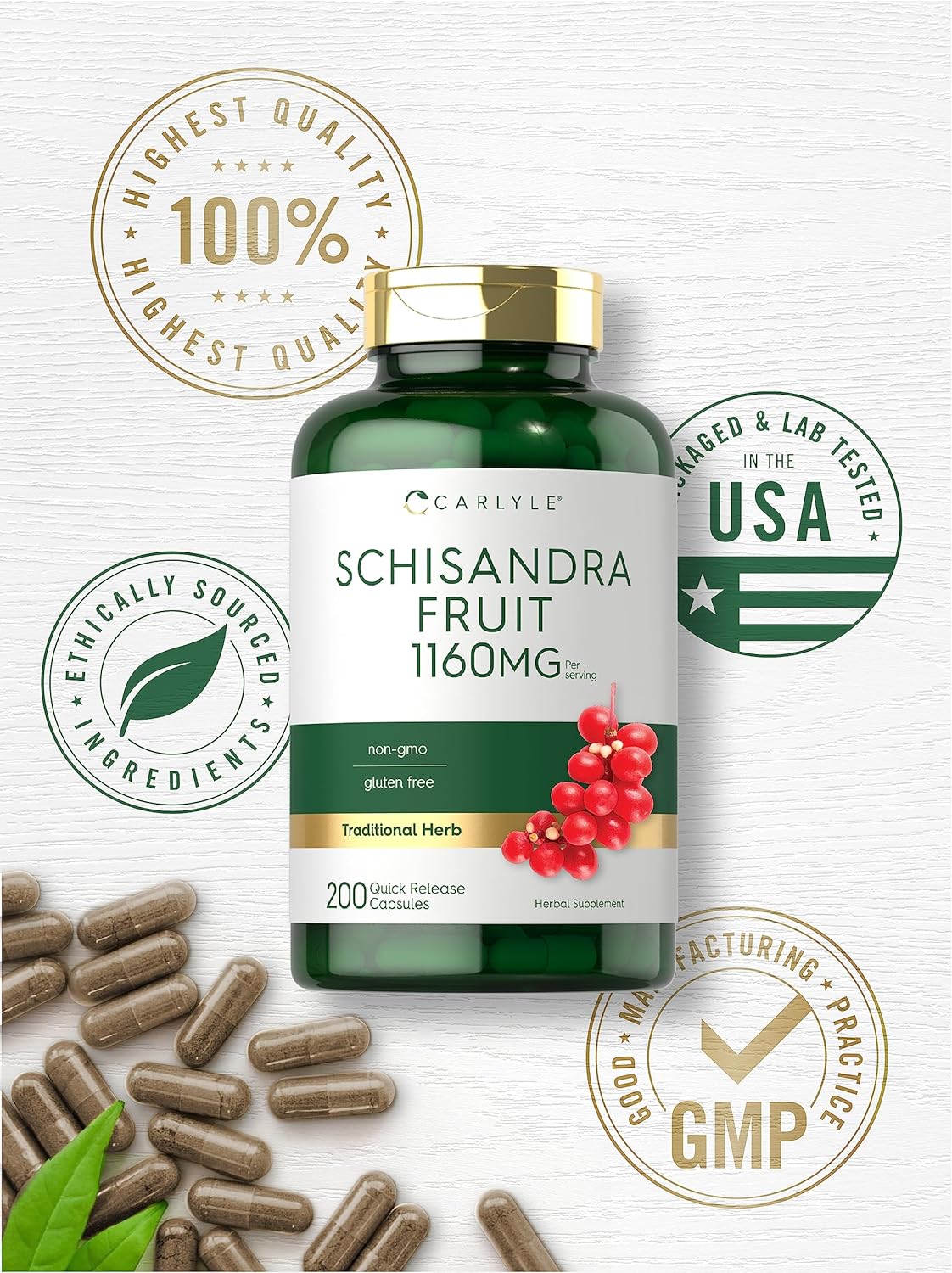 Carlyle Schisandra Suplemento 1160 mg | 200 cápsulas