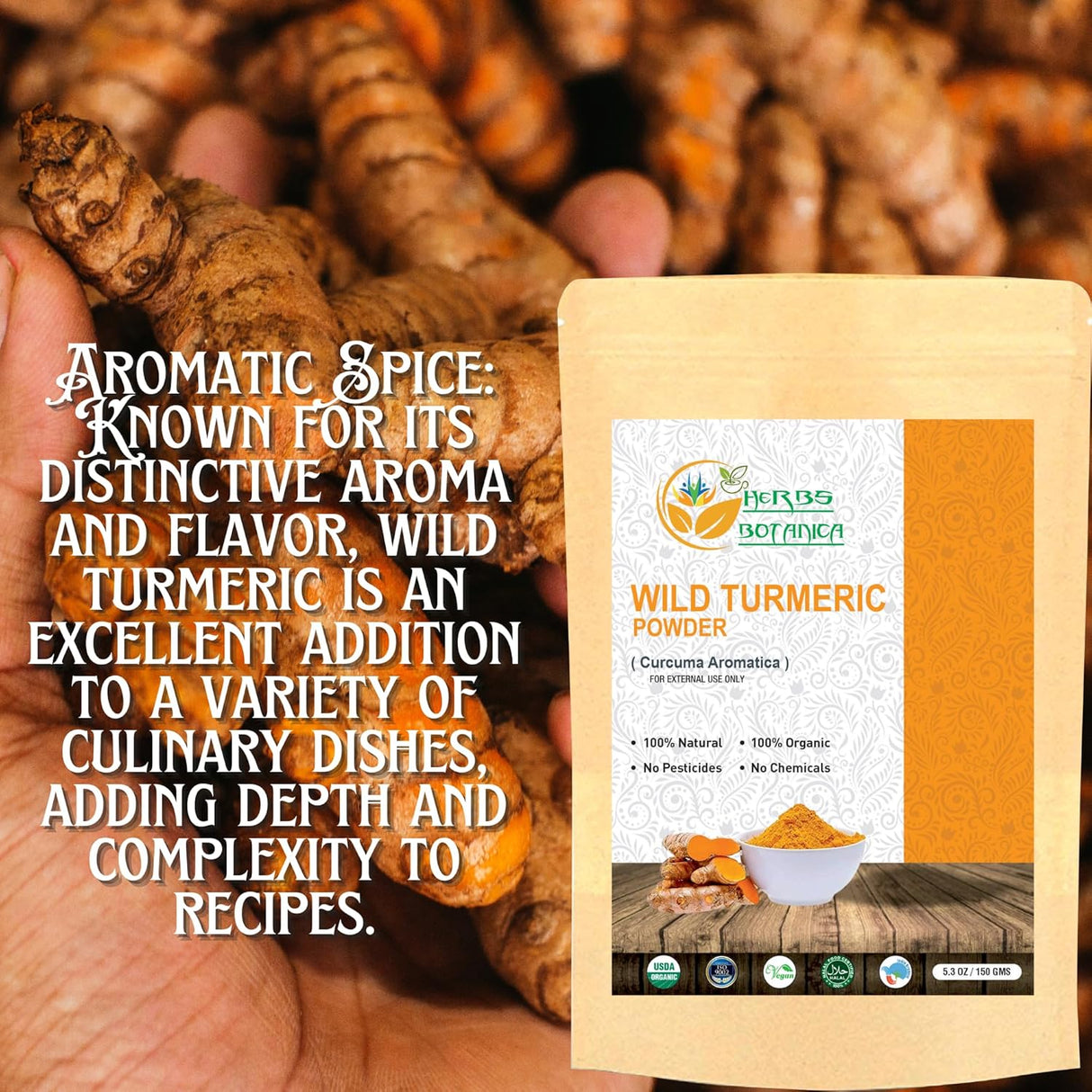 Polvo de cúrcuma silvestre para acné y manchas oscuras