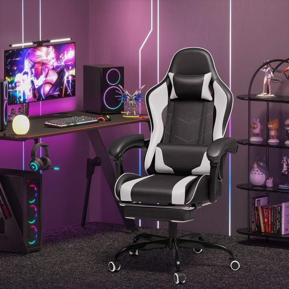 Silla Gamer con reposapiés y es ergonómica 0164-2 Homall