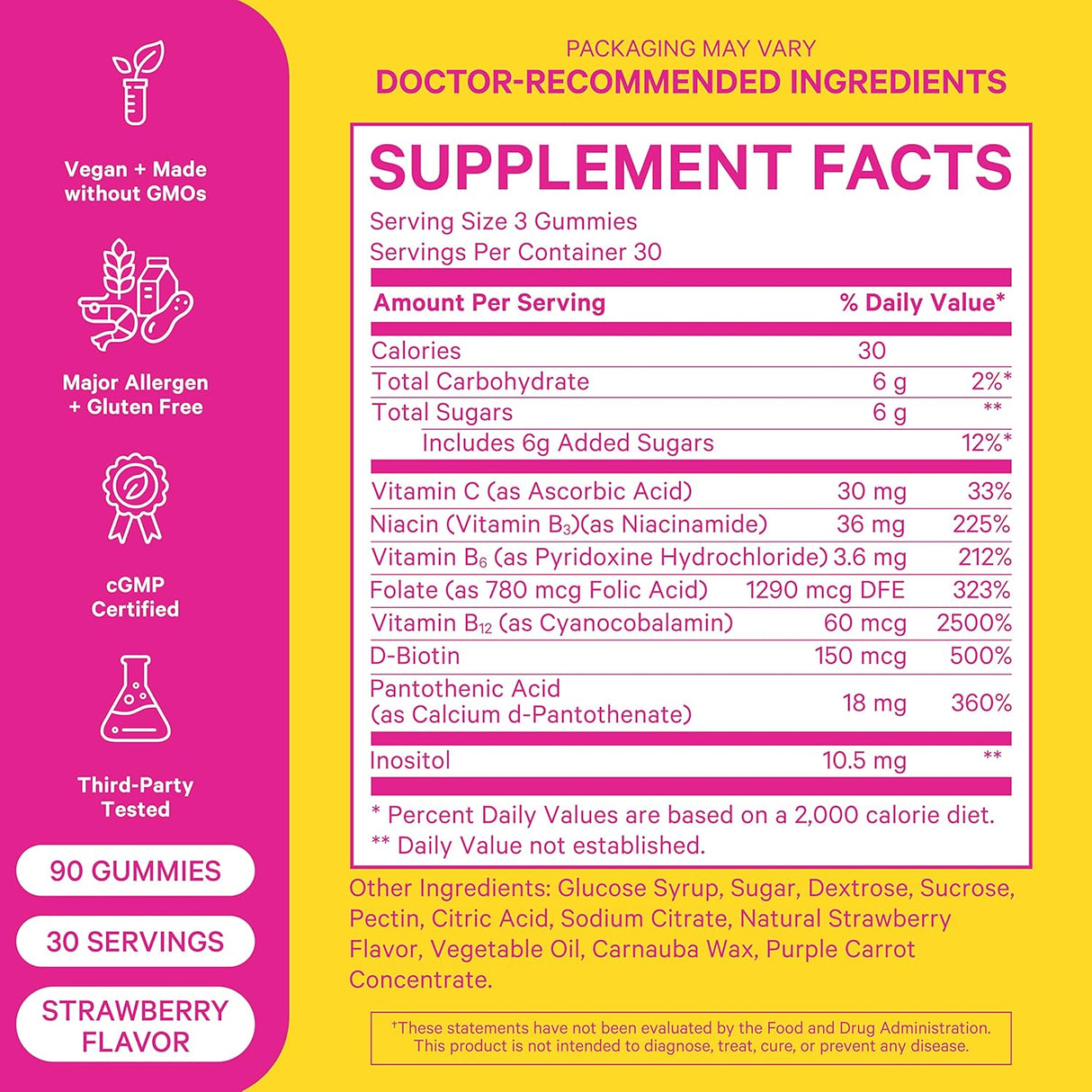 Suplemento Gomitas de fertilidad de fresa para mujeres 90 un
