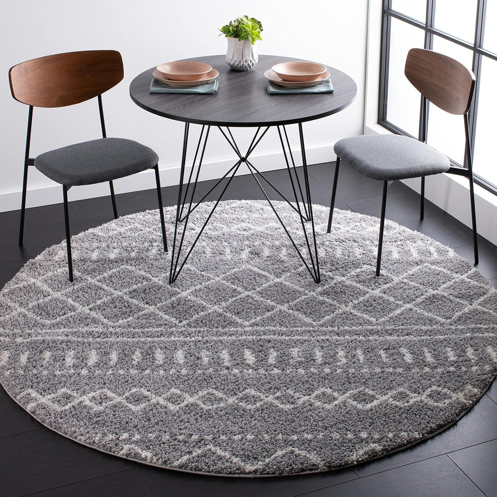 Alfombra redonda de 8' estilo marroquí, 1.6 de grosor, ASG741G