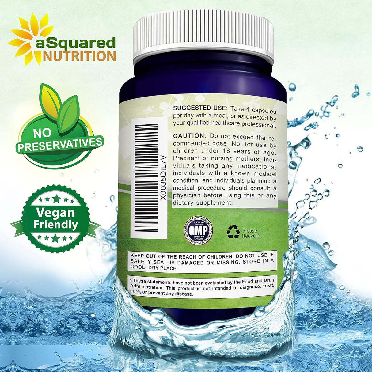 aSquared Nutrition Suplemento de mio-inositol y D-Chiro inositol - 180 cápsulas - Más vitamina D3 y zinc - Proporción de mio y D-Chiro inositol 40 a 1 - Píldoras del complejo VIT B8