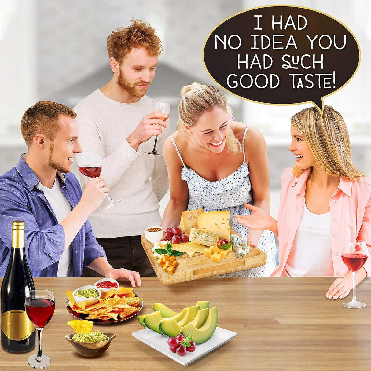 Tabla de queso de bambú natural NutriChef PKCZBD10.5