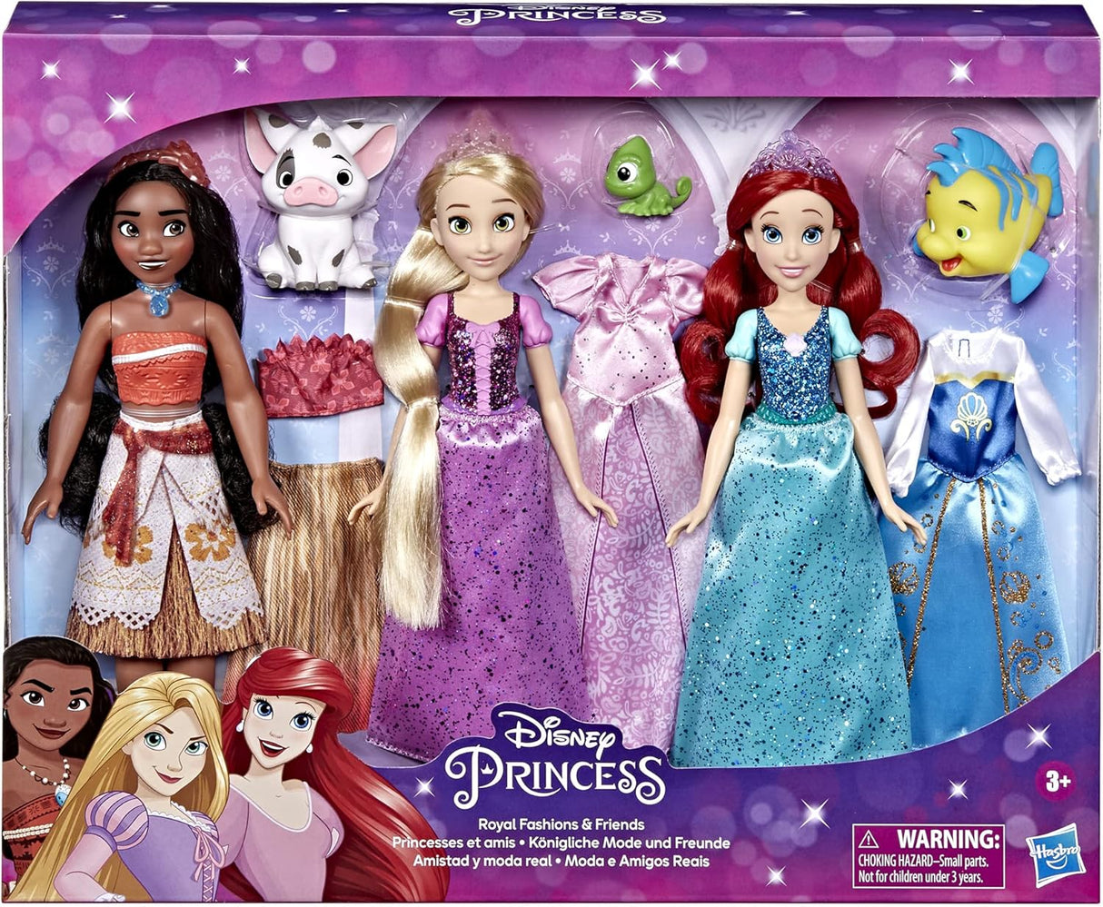 Muñecas Disney Princesas, 3-Pack Ariel, Moana y Rapunzel