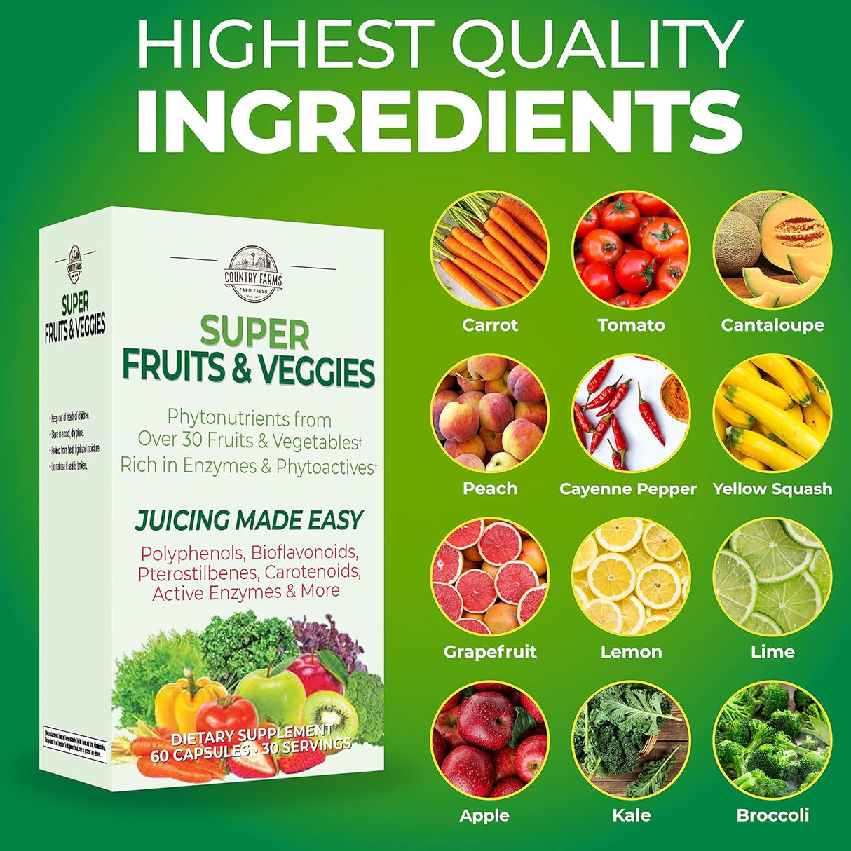 Suplementos Alimenticios frutas y verduras