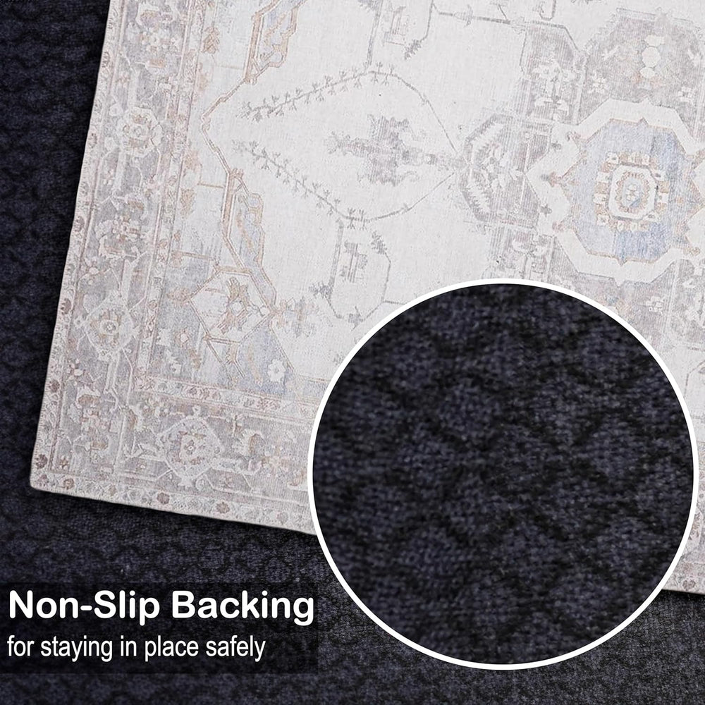 Alfombra Lavable 3x5 Adiva con Antideslizante, Vintage, 3'x5