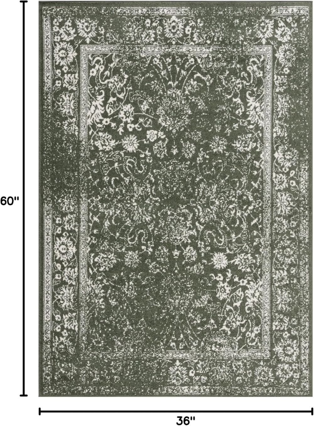 Alfombra de área, diseño oriental desgastado, modelo ADR109Y-3