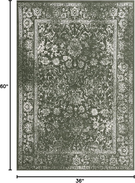 Alfombra de área, diseño oriental desgastado, modelo ADR109Y-3