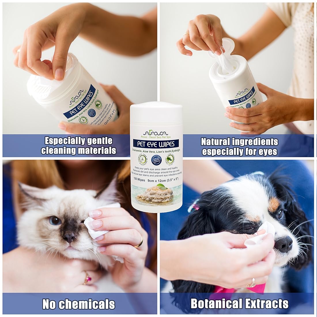 Toallitas para ojos para perros y gatos