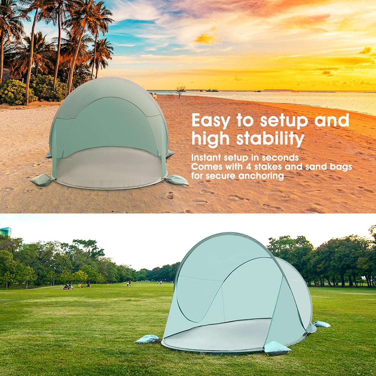 Tienda de campaña playa fácil instalación UPF 50+ impermeable
