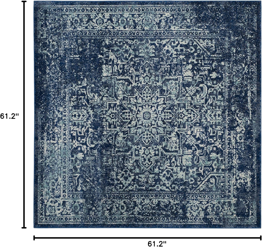 Alfombra Cuadrada de Diseño Oriental, Antideslizante, EVK256A