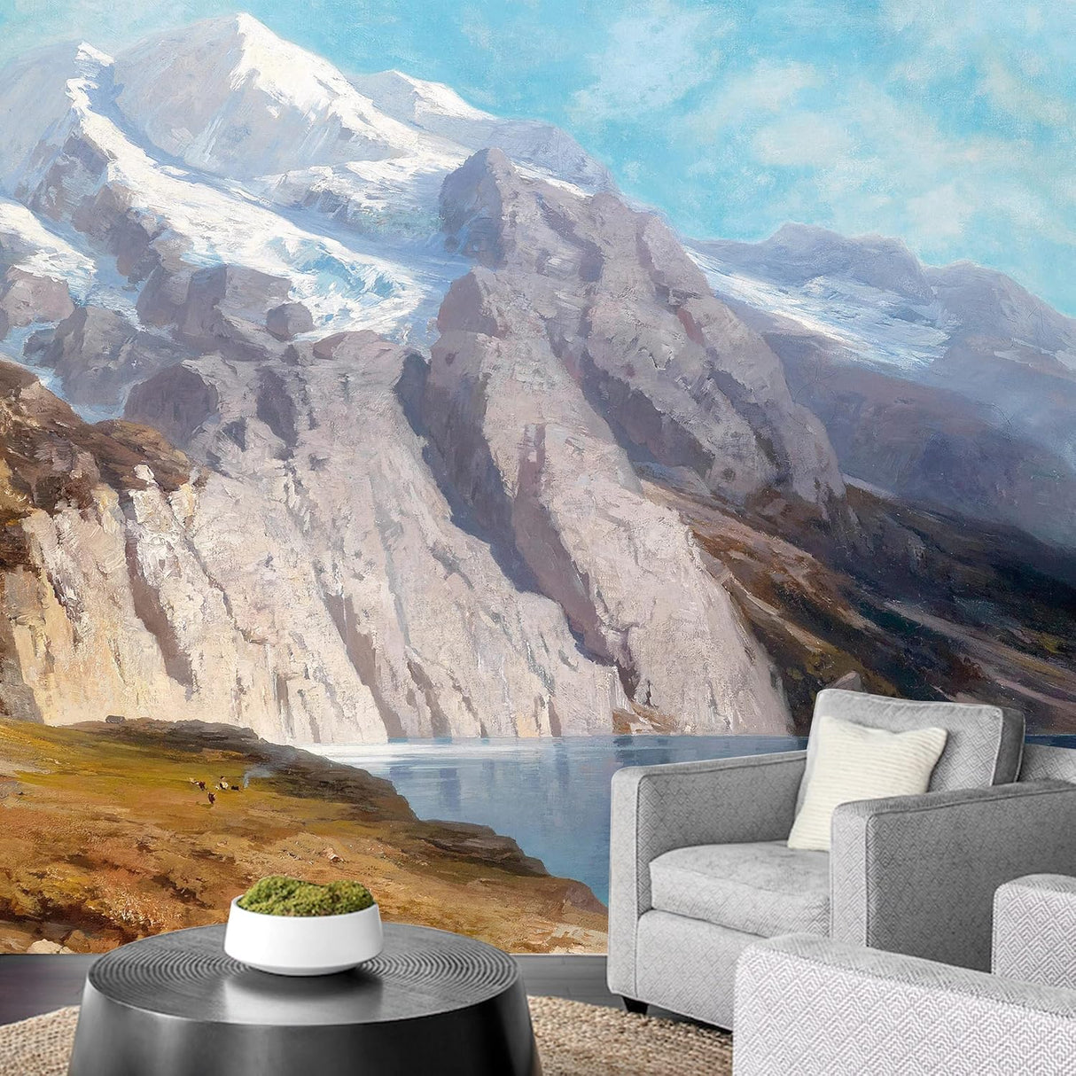 Adhesivo removible de pared/mural Otoño Cordillera Lago