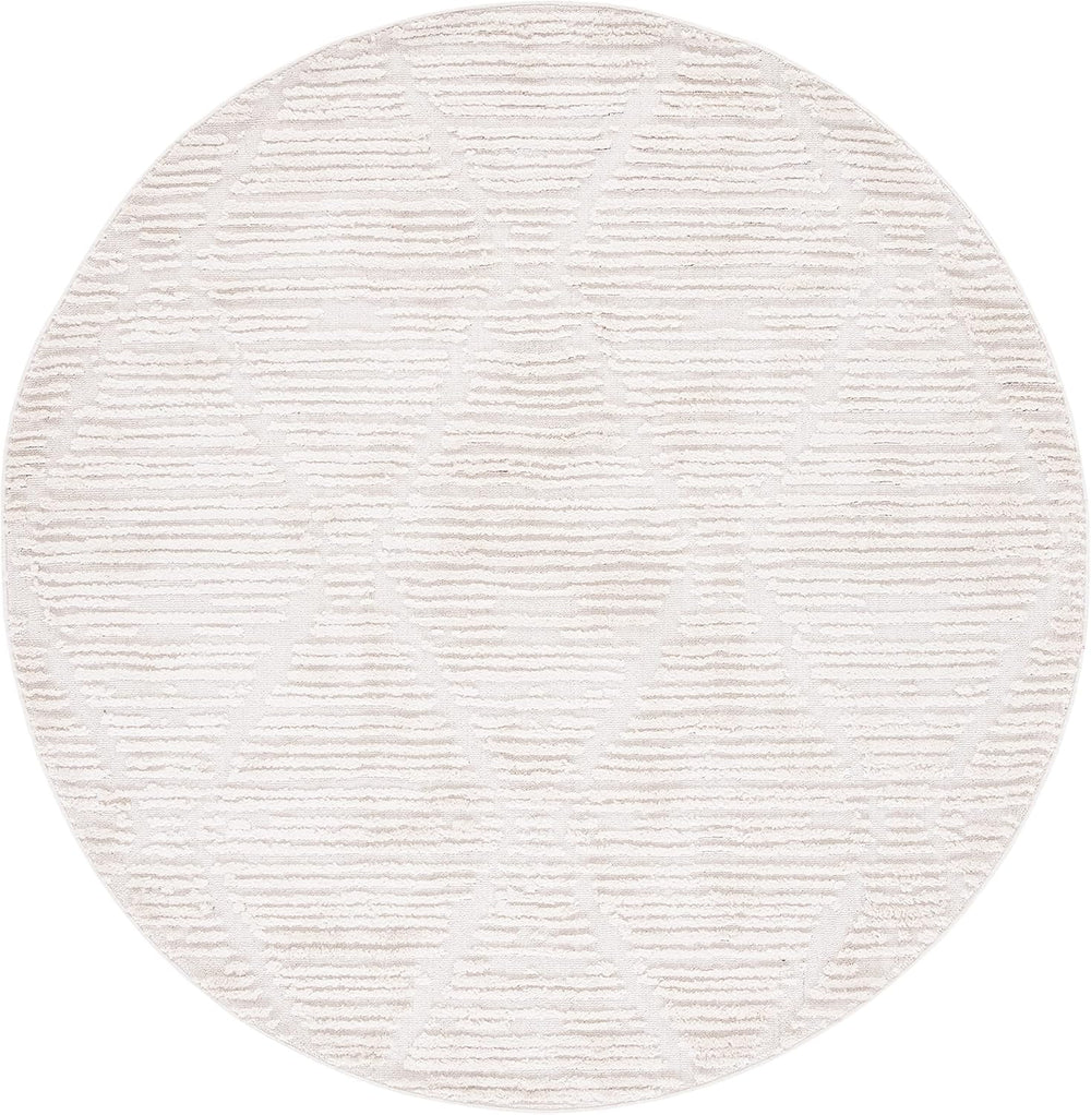 Alfombra Redonda Marroquí Boho con Diseño de Borlas - MRK517C