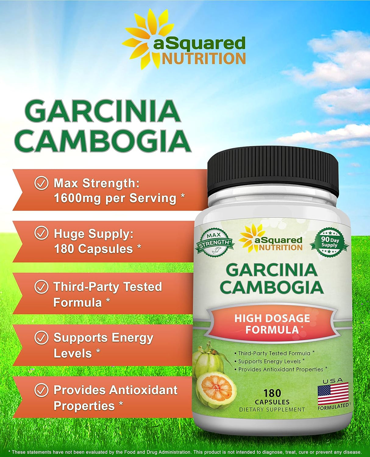 Suplemento Nutrition Garcinia Cambogia 1600 mg-180 cápsulas