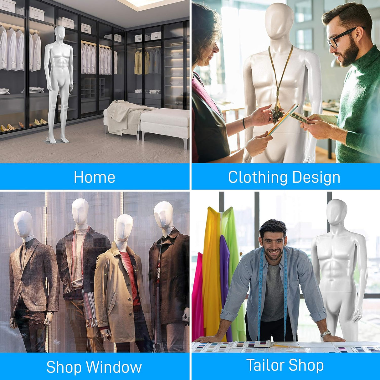 Maniquí masculino ajustable SereneLife 73 modelo SLMAQML8