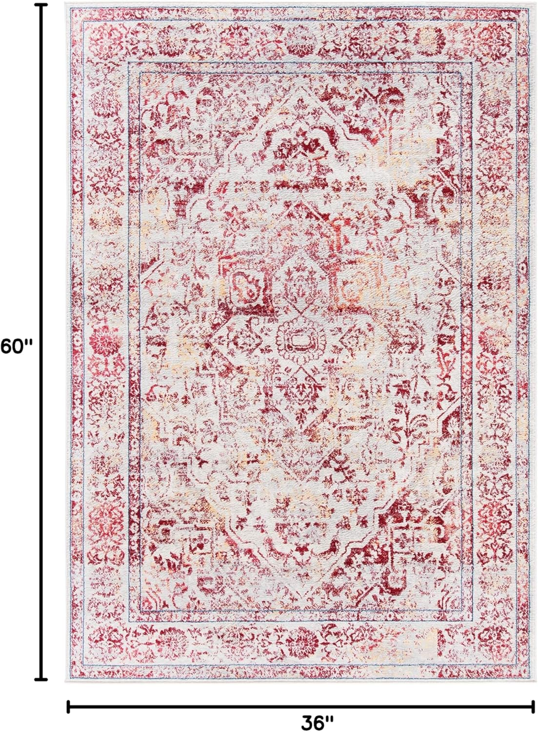 Alfombra Acento Medallón Desgastado 3' x 5' BNT832C