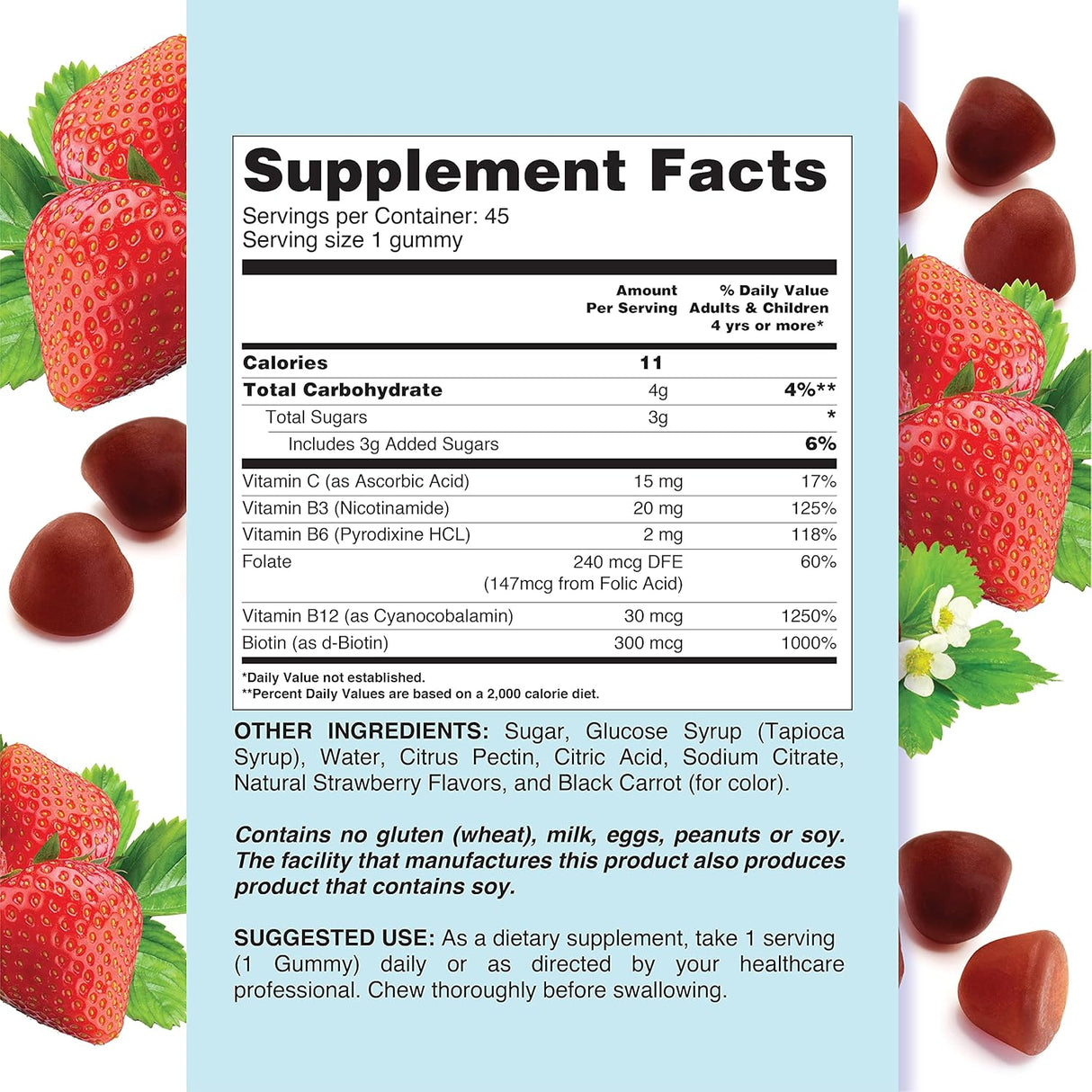 Suplemento Energy Gomitas de vitaminas del complejo B B3