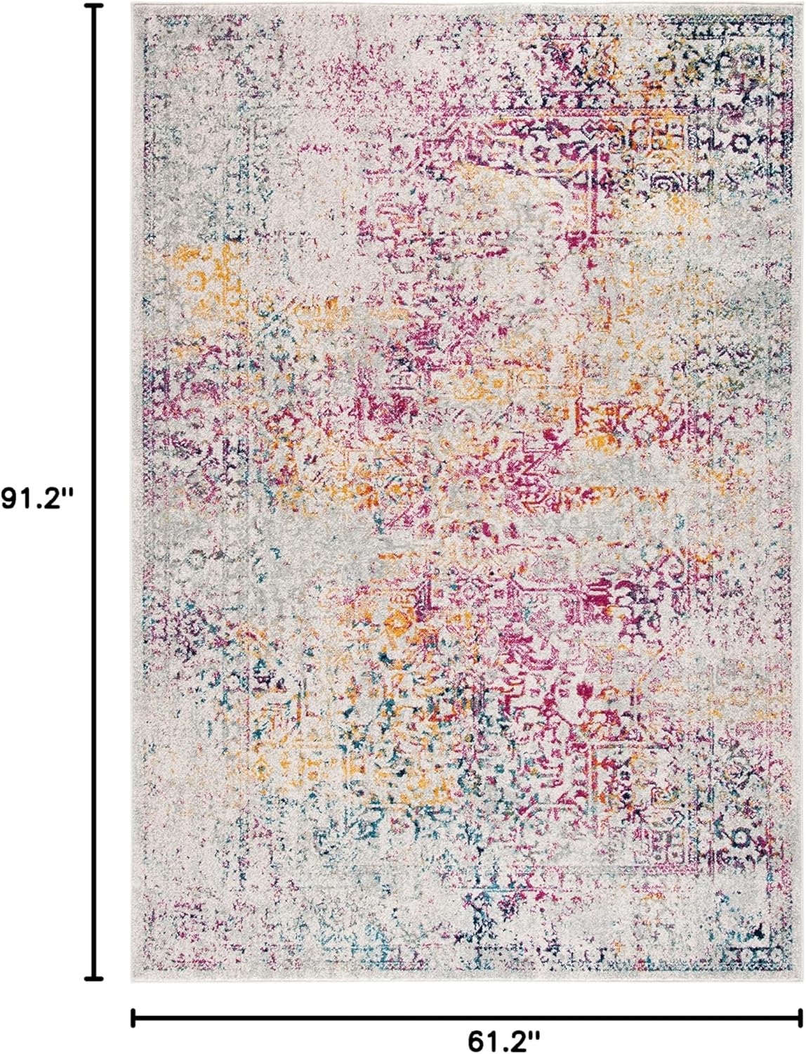 Alfombra Oriental Distressed para Sala y Dormitorio EVK256Q