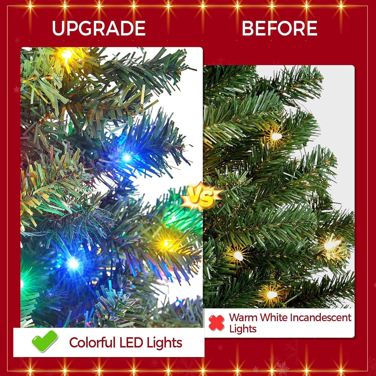 Árbol de Navidad artificial Yaheetech 9ft con luces LED 850