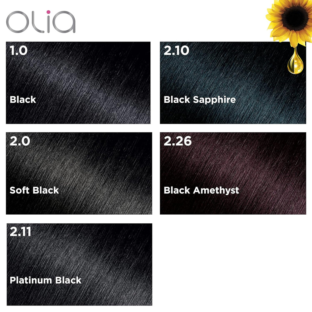 Garnier Olia Tinte color brillante,  negro suave, 2 unidades