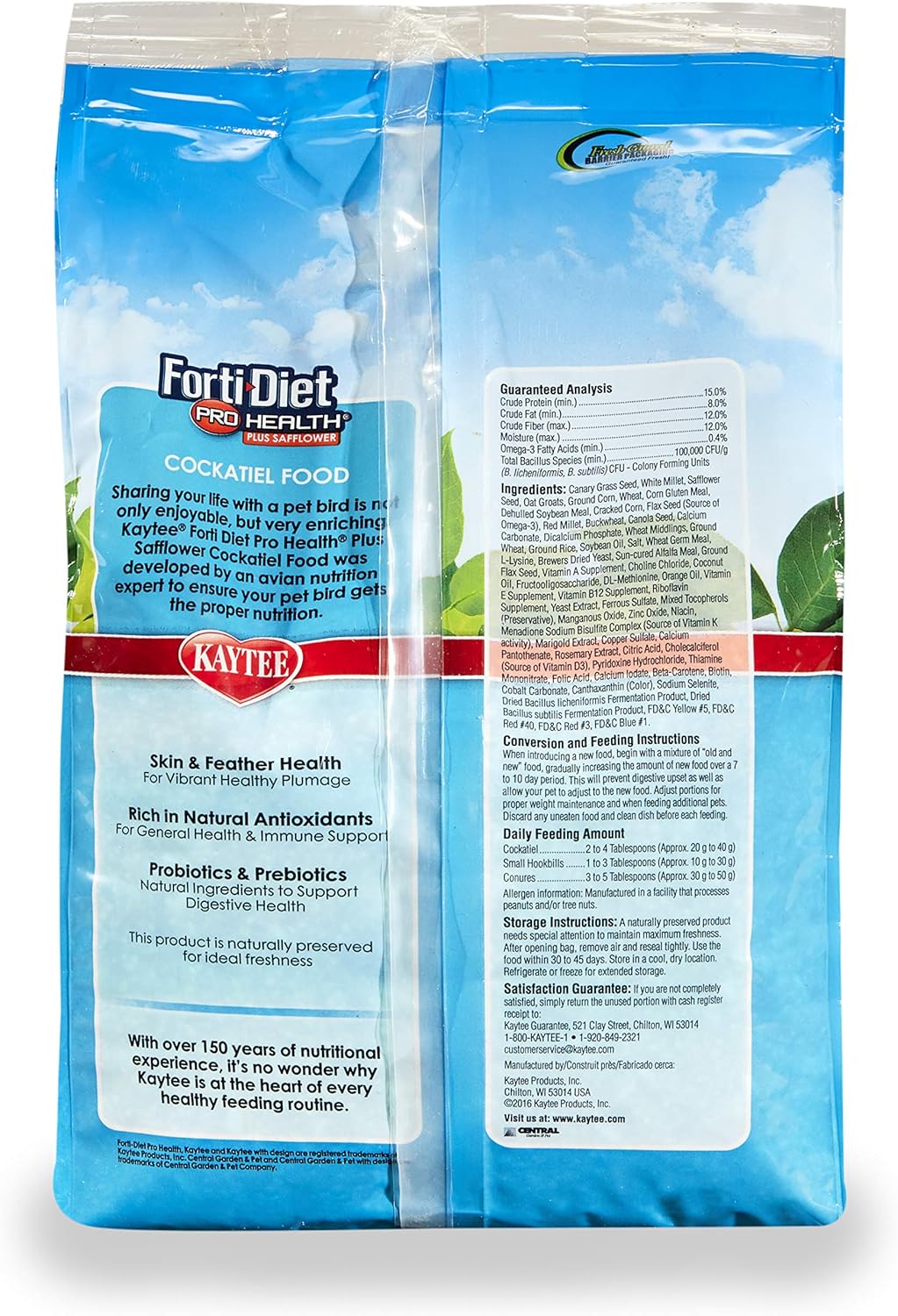 Alimento para pájaros de cacatúa con cártamo 4 libras